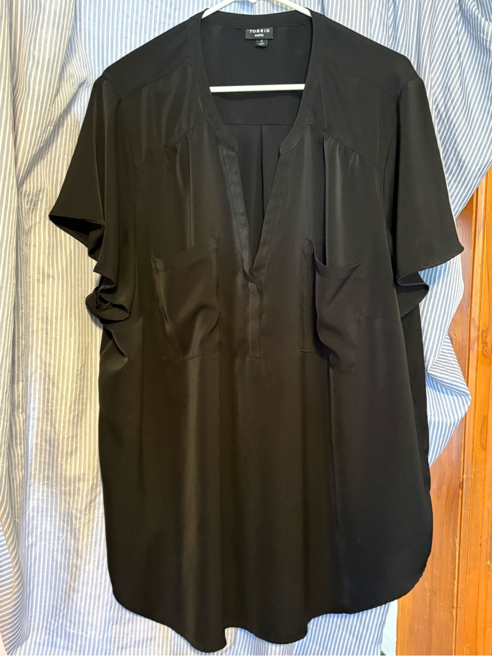 torrid Black Harper V-Neck Blouse